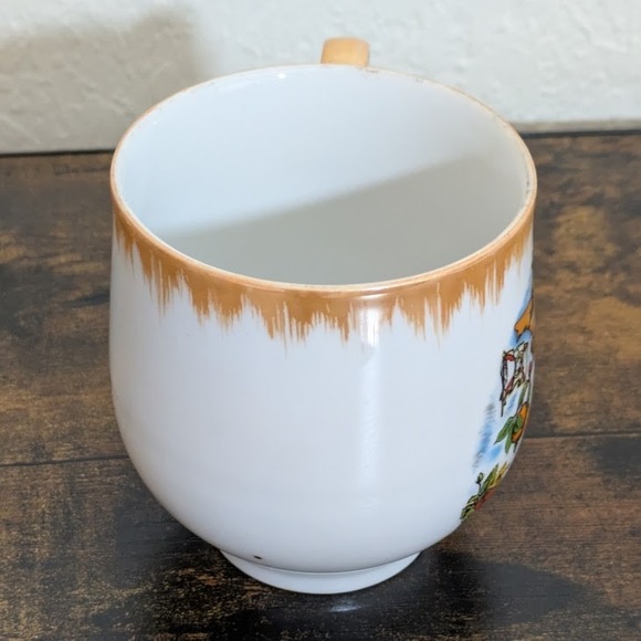 VTG Florida Souvenir Mug Ceramic Orange Gold Trim State Map Design Made in Japan - Picture 3 of 8